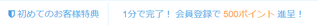 ケンコープラスの新規500ポイント